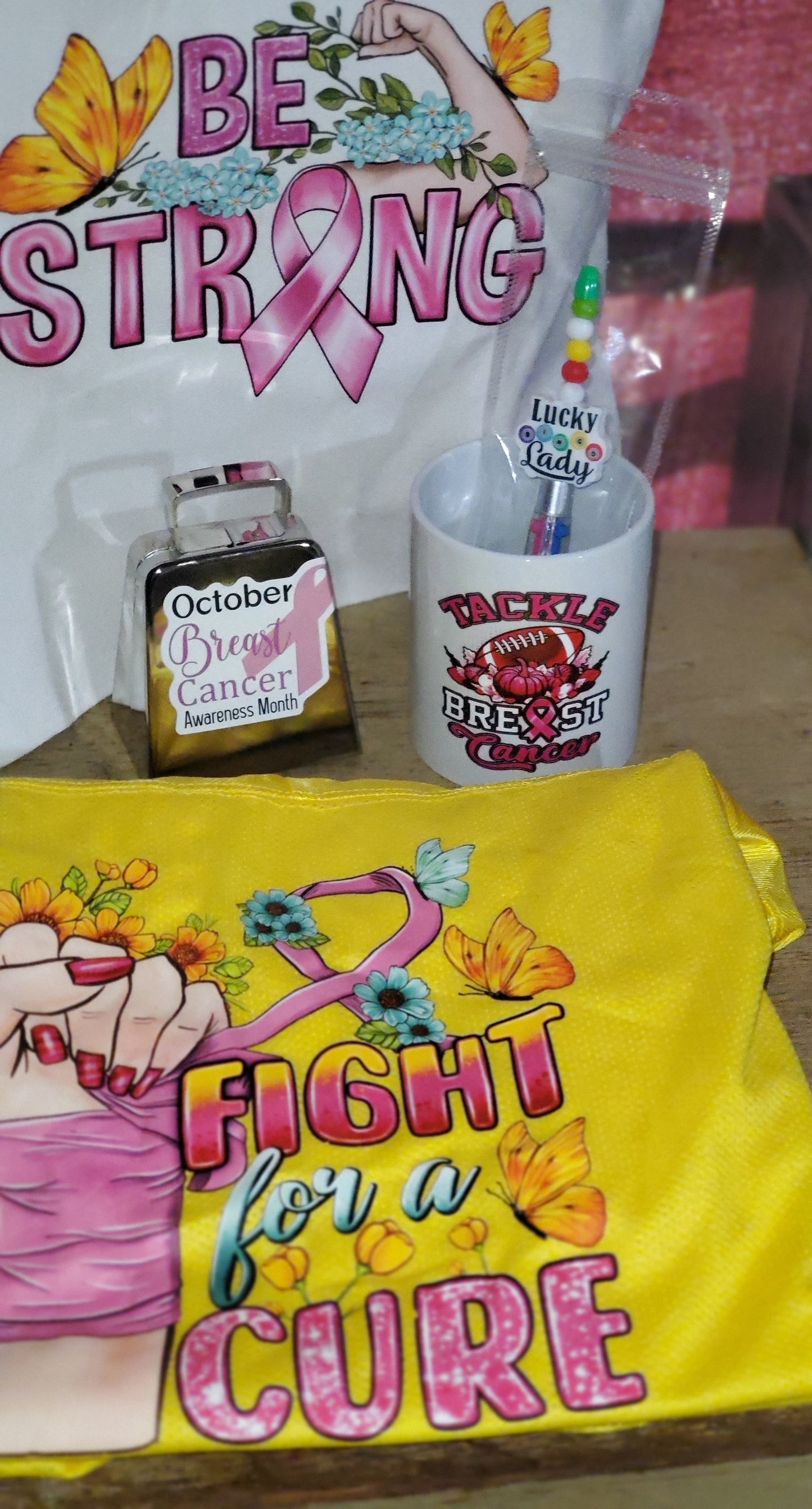 Cancer awareness set bags (canvas tote bag)