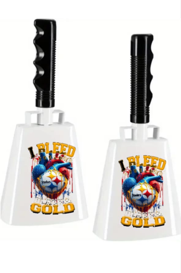 Cheering Bell Noise Makers] 6pcs 8 Inch Cowbell with Handle