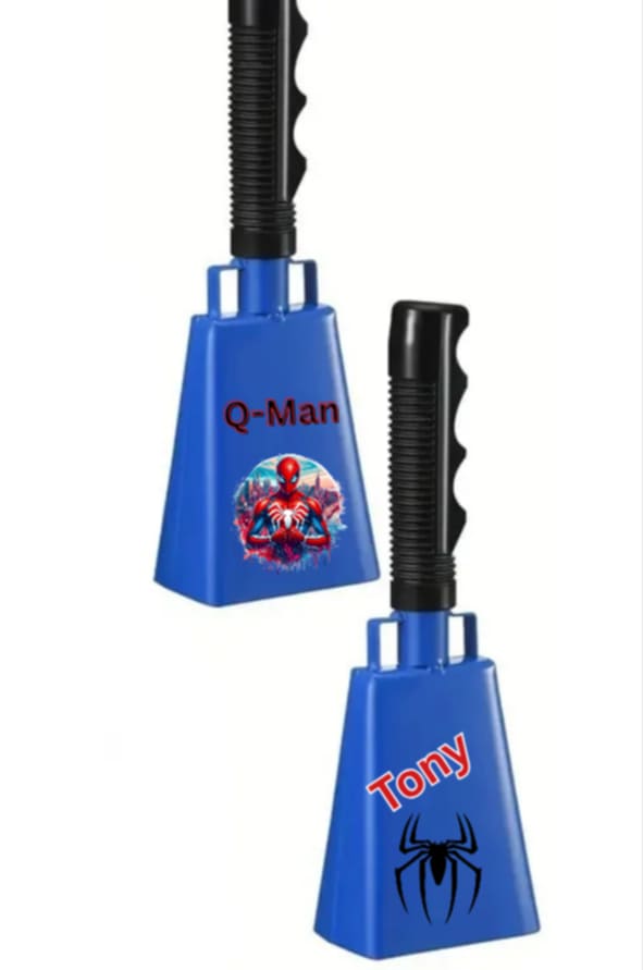 Cheering Bell Noise Makers] 6pcs 8 Inch Cowbell with Handle