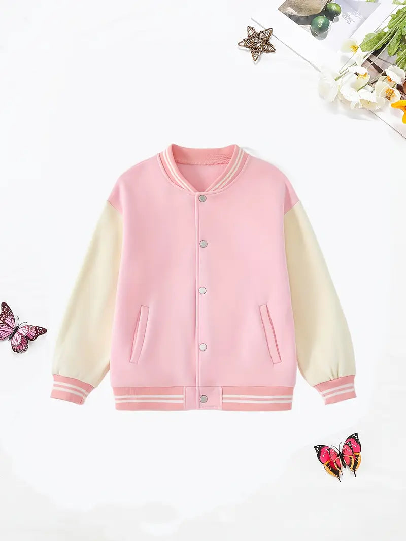Baseball Jacket for Boys and Girls Round Neck Baseball Jacket