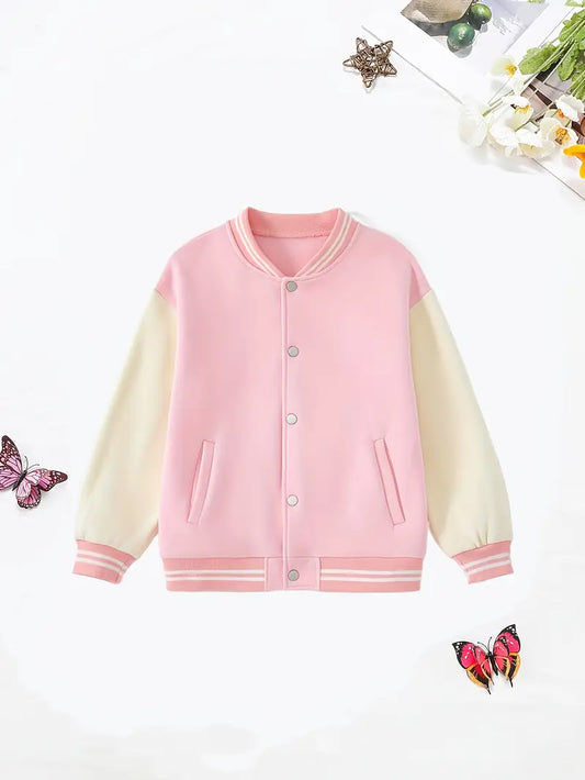 Baseball Jacket for Boys and Girls Round Neck Baseball Jacket