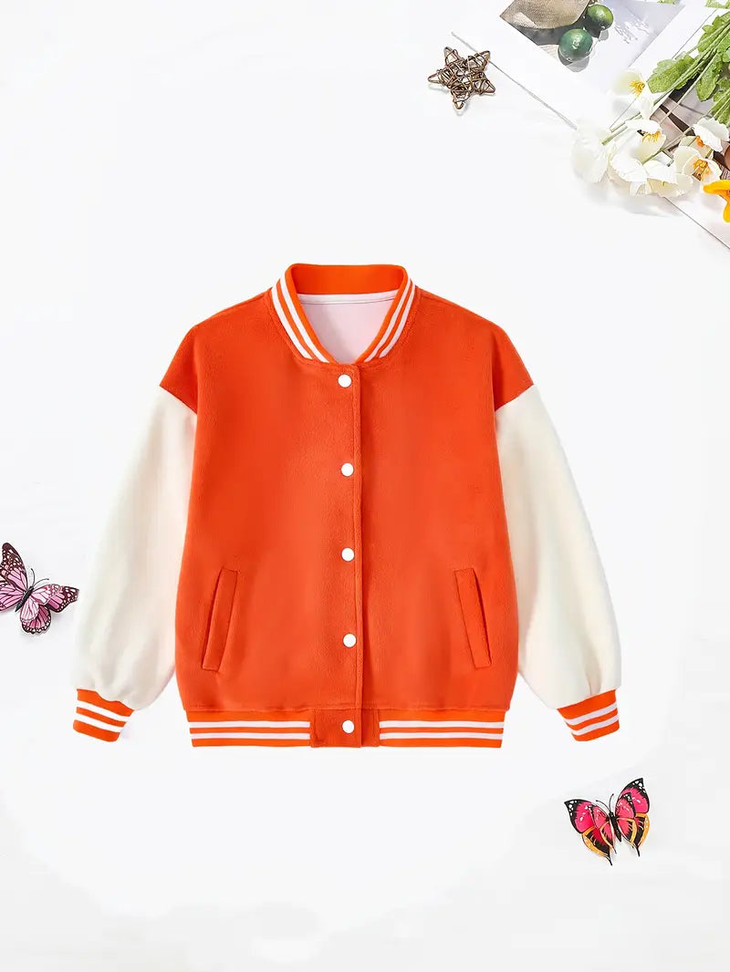 Baseball Jacket for Boys and Girls Round Neck Baseball Jacket