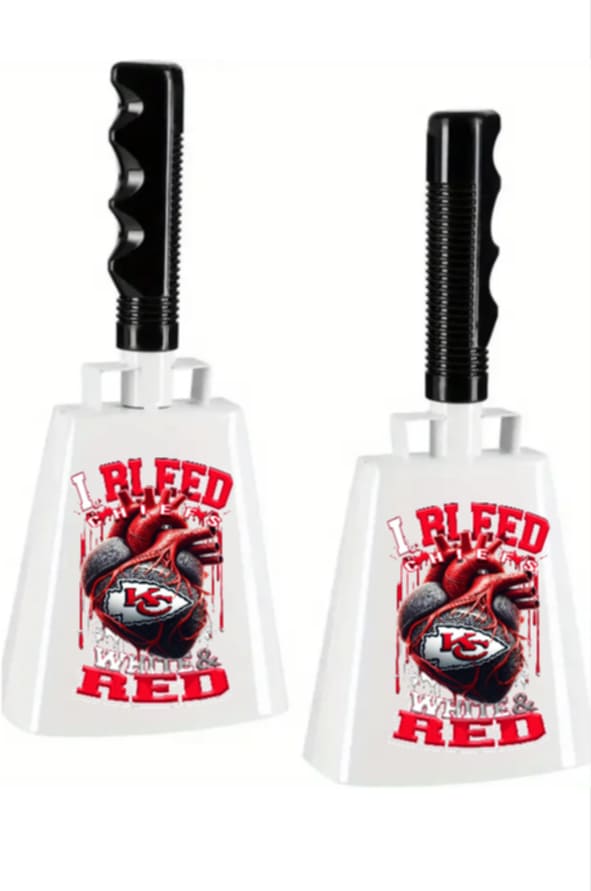 Cheering Bell Noise Makers] 6pcs 8 Inch Cowbell with Handle